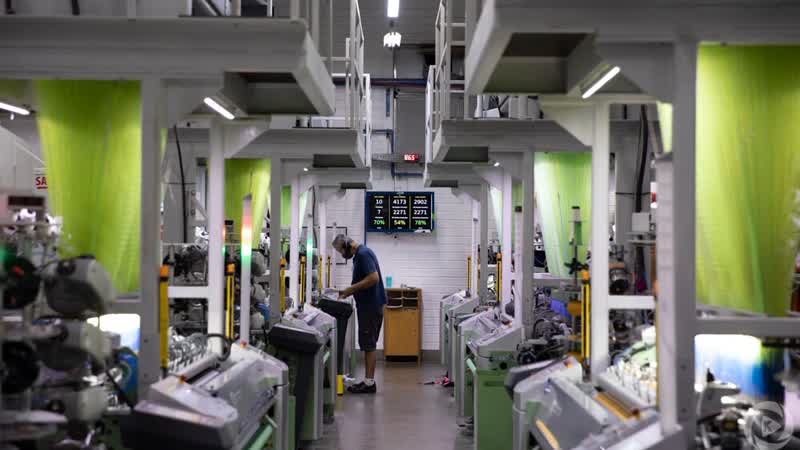 Máquinas têxteis em malharia atendida pelo OEEKIT